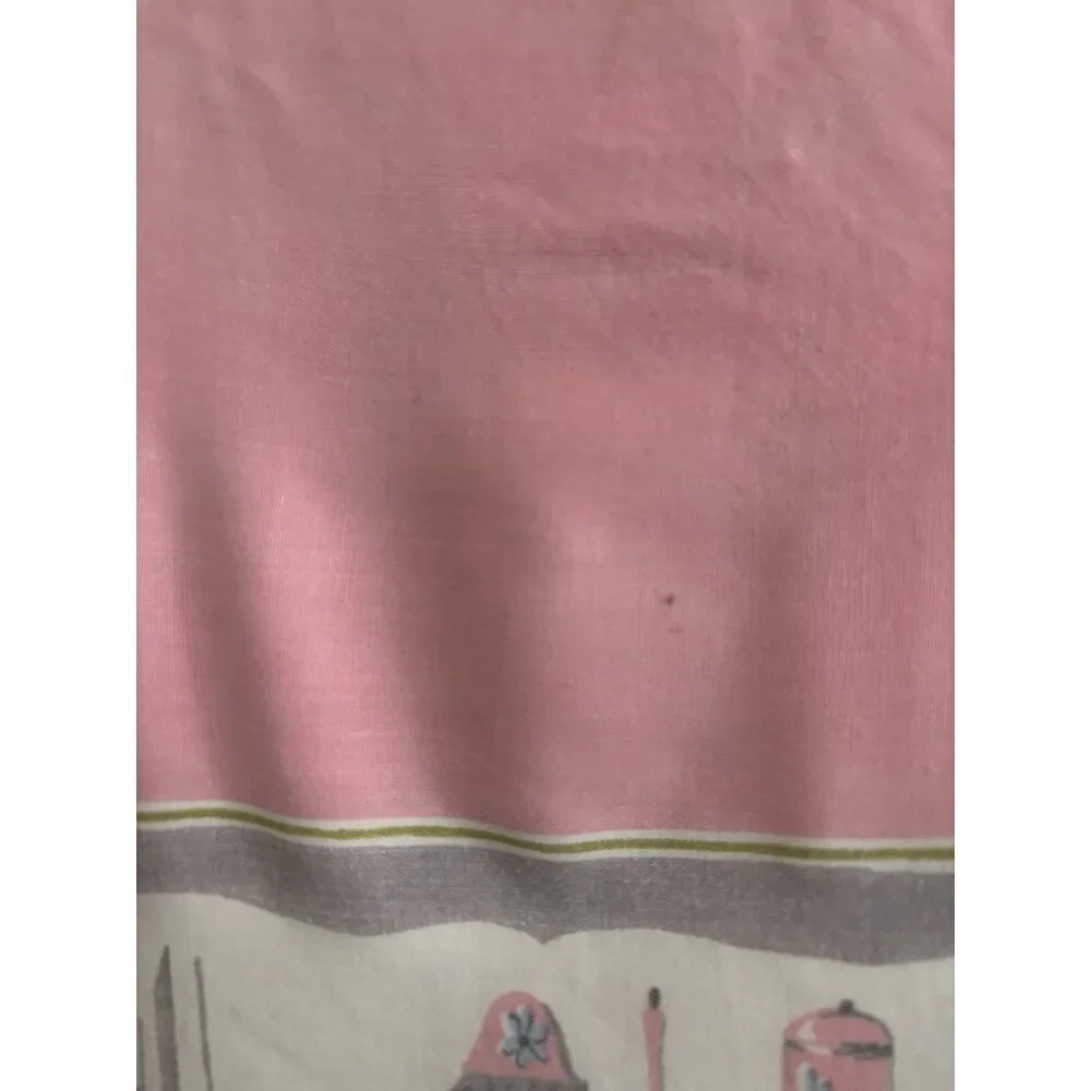 Vintage MCM Rooster Hen On Nest Pink Purple Country Tablecloth Square